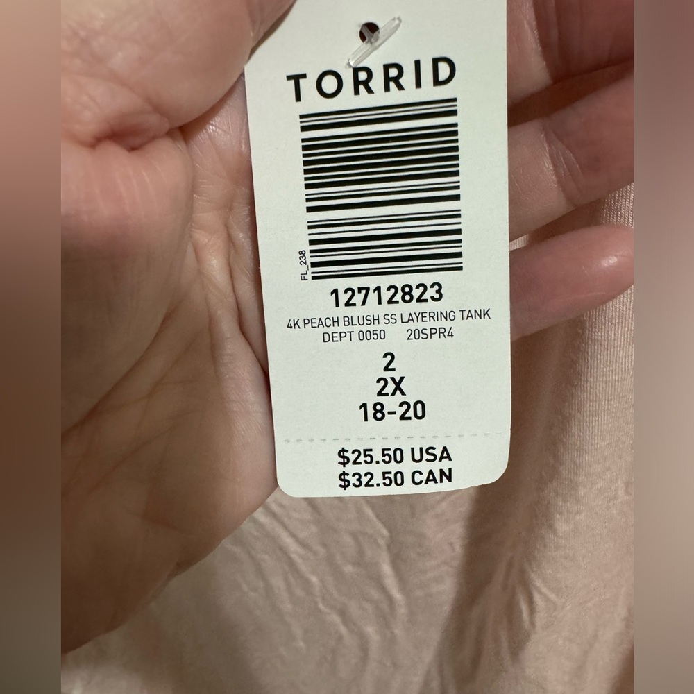Torrid 2 2x 18/20 stretch super soft pink tank top cami undershirt NWT - Picture 3 of 6